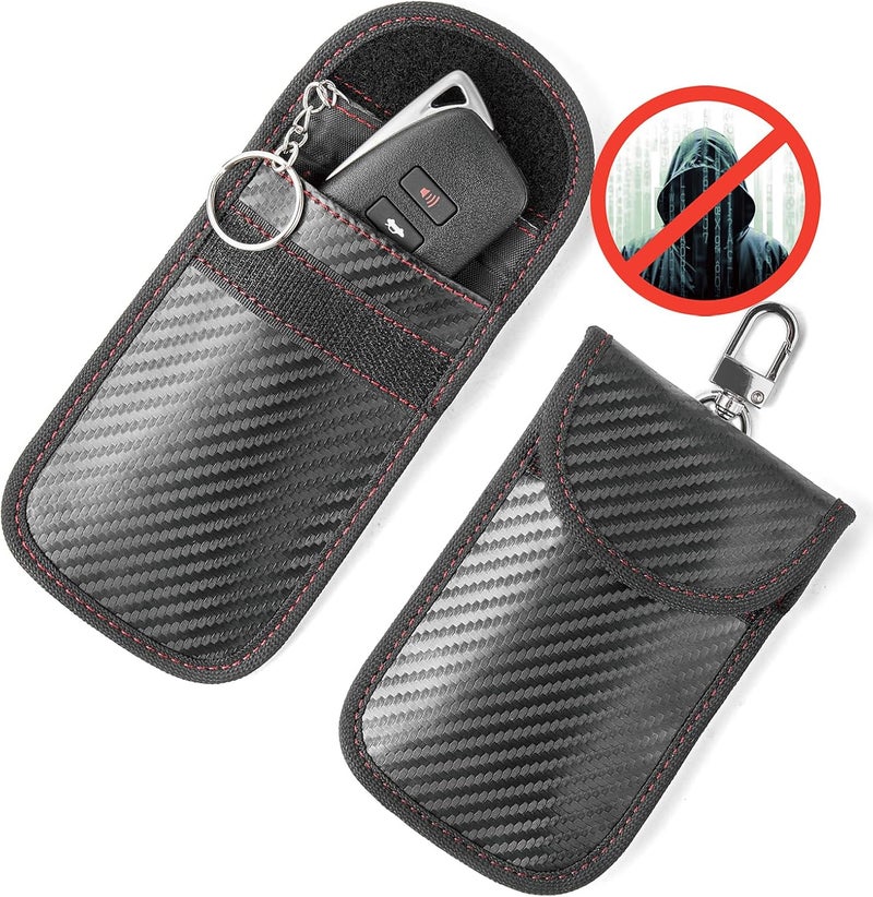Vammcht Upgraded Faraday Bag for Key Fob (2 Pack), Premium Faraday Key Fob Protector– Car RFID Signal Blocking, Car Security Protection, Anti-Theft Pouch, Anti-Hacking Case Blocker Black - Image 1